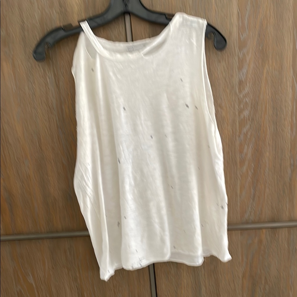 Cream Relaxed Fit Tank Top Splattered Style